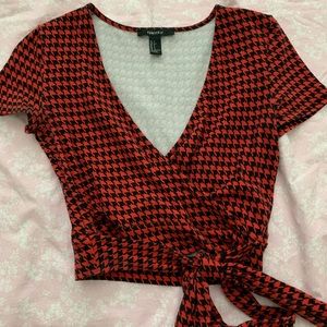 🍒red houndstooth top🍒